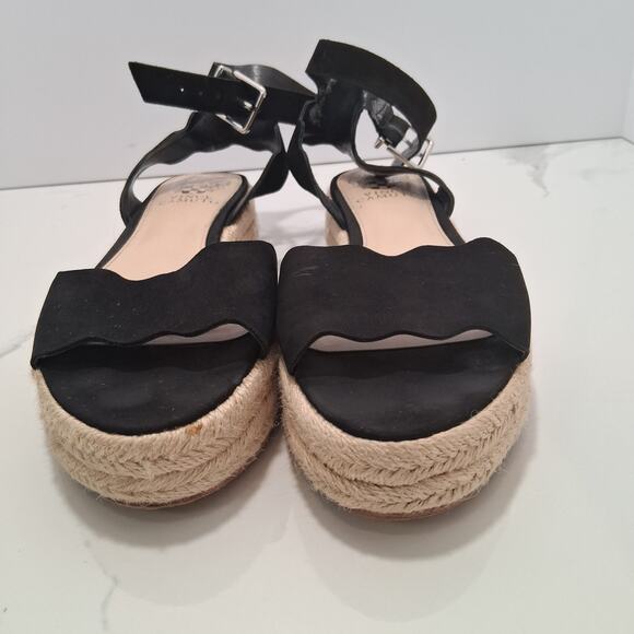 Vince Camuto Kamperla Women Espadrille Open Toe Ankle Buckle Black Size-8M - Picture 2 of 10